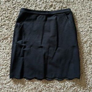 Black Scalloped Pencil Skirt - Size Medium NWOT